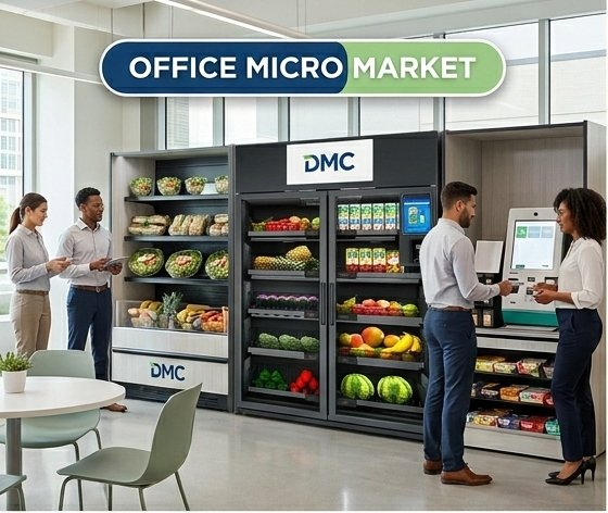 Office micro market with fresh food and snacks